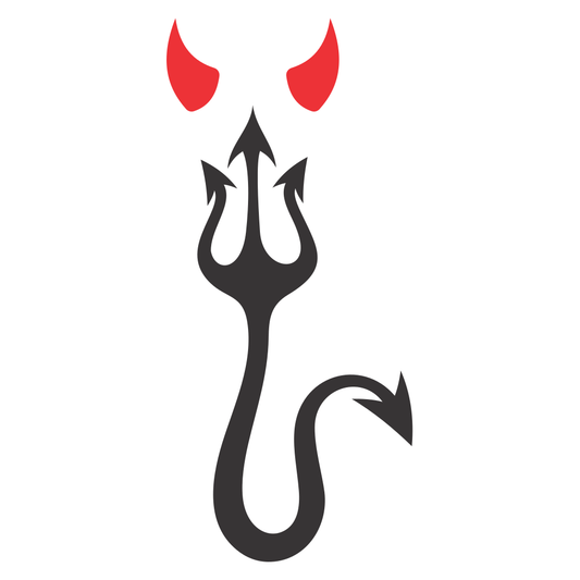 Creative devil horns pitchfork tail vector design for crafts