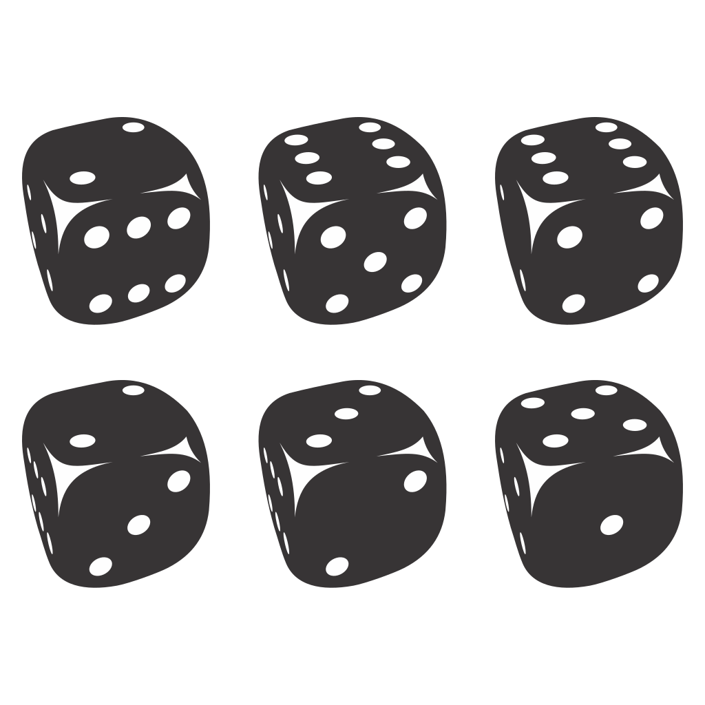 Unique vector design of six dice for creative projects