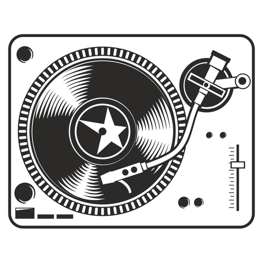 DJ turntable vector design for cutting machines