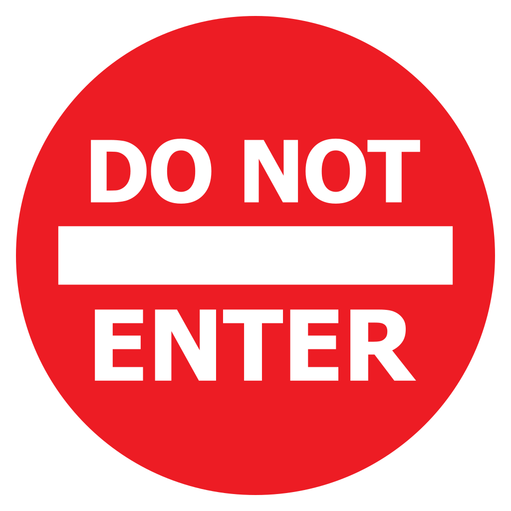 Simple red circle sign with do not enter warning design