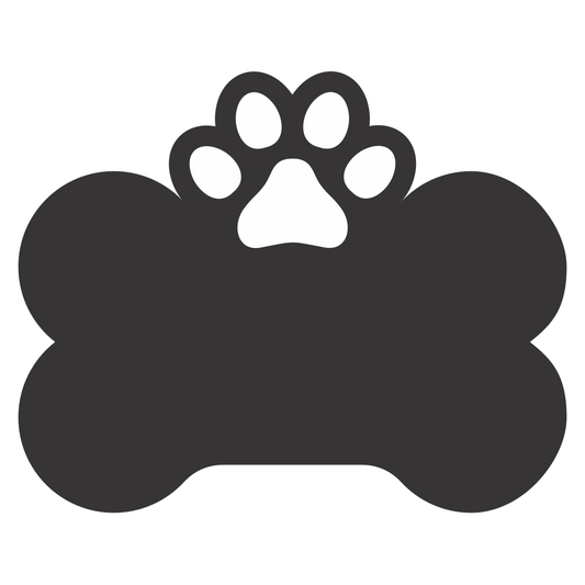 Creative dog bone paw name tag design for crafting projects