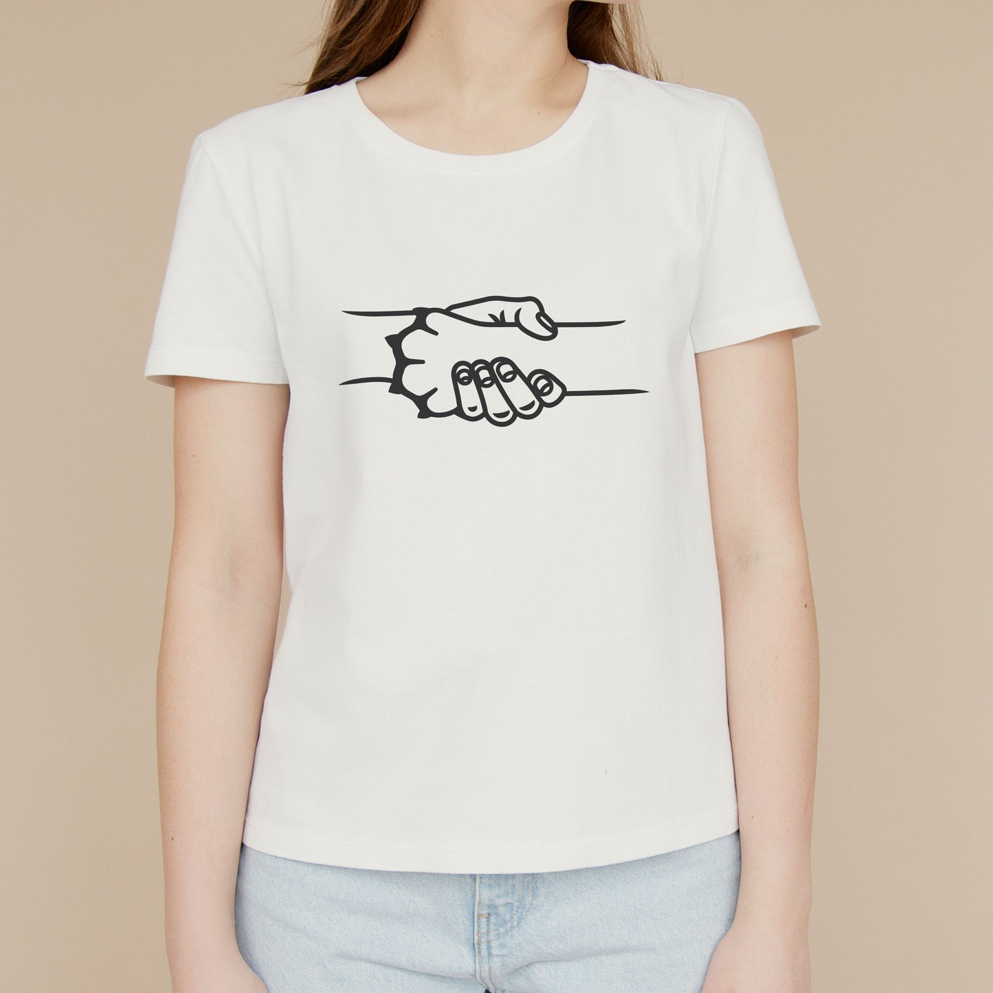 Dog man handshake vector design for creative projects