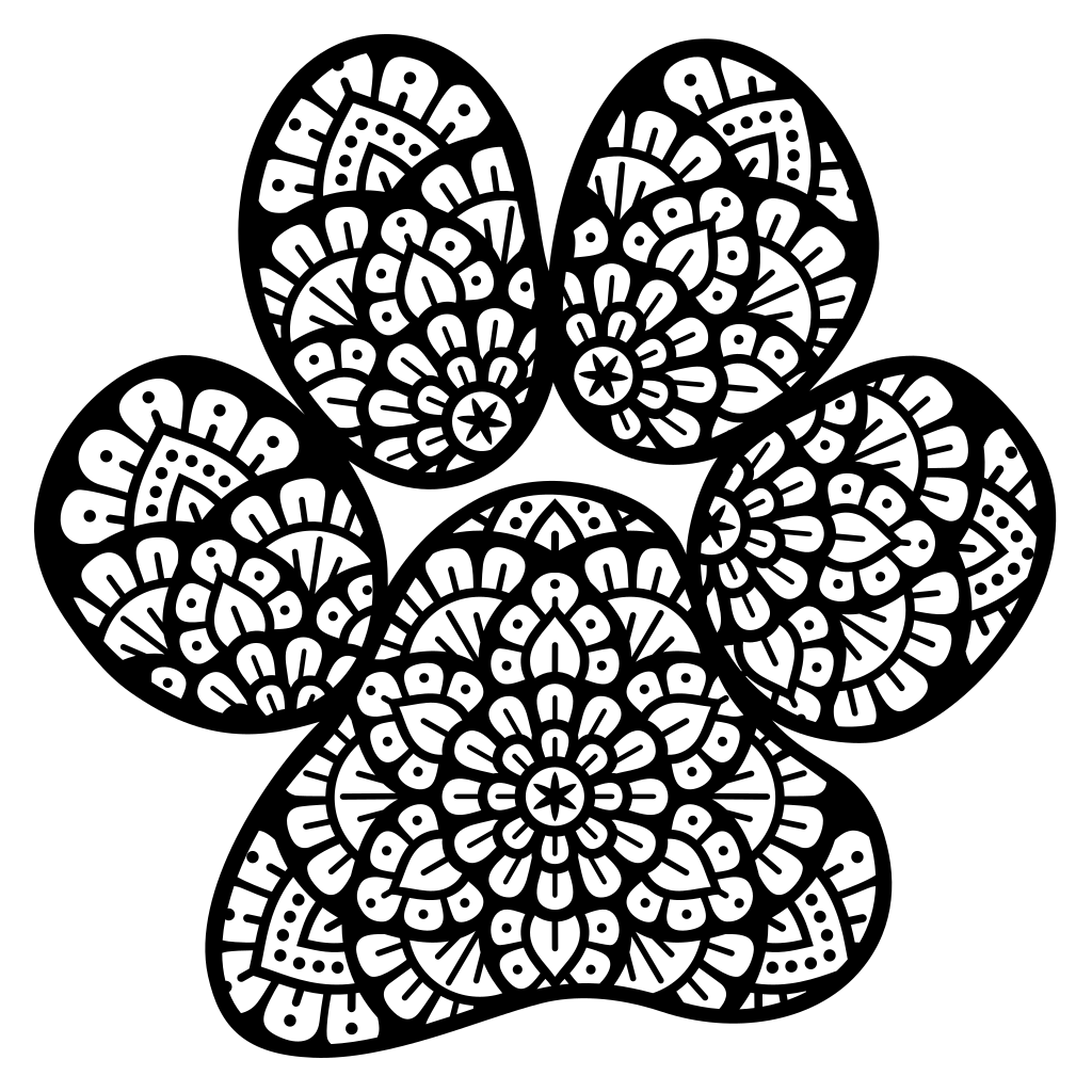 Layered dog paw design for creative cutting projects
