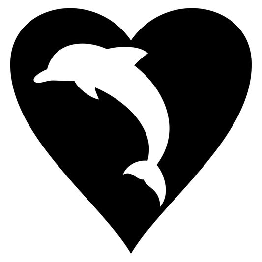 Dolphin heart layered design for creative cutting projects