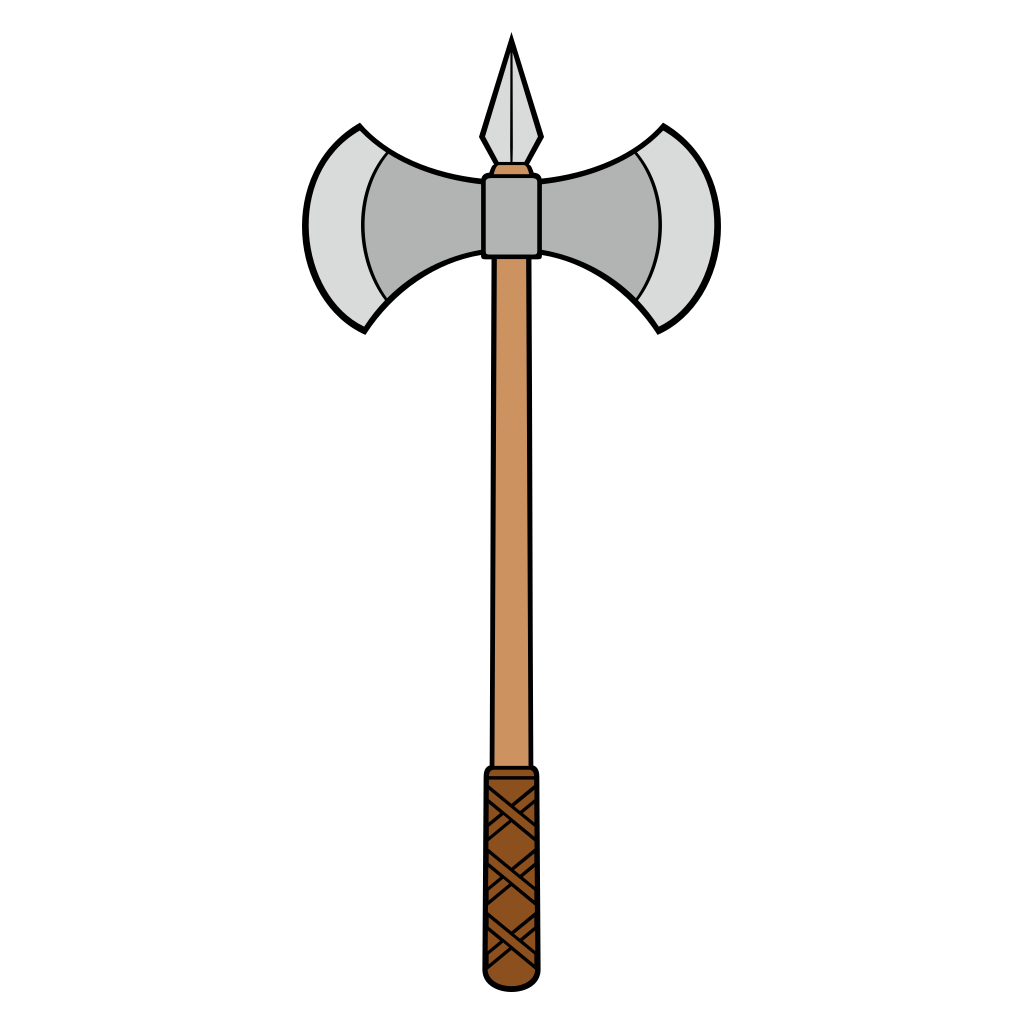 Craft your own double edged axe design for cutting machines