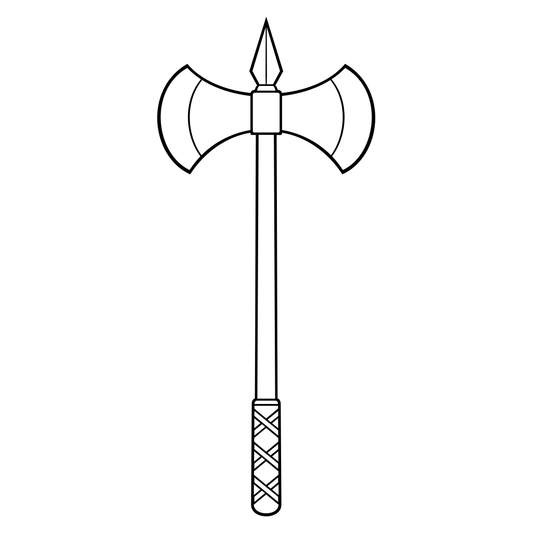 Double edged axe vector silhouette for crafting enthusiasts