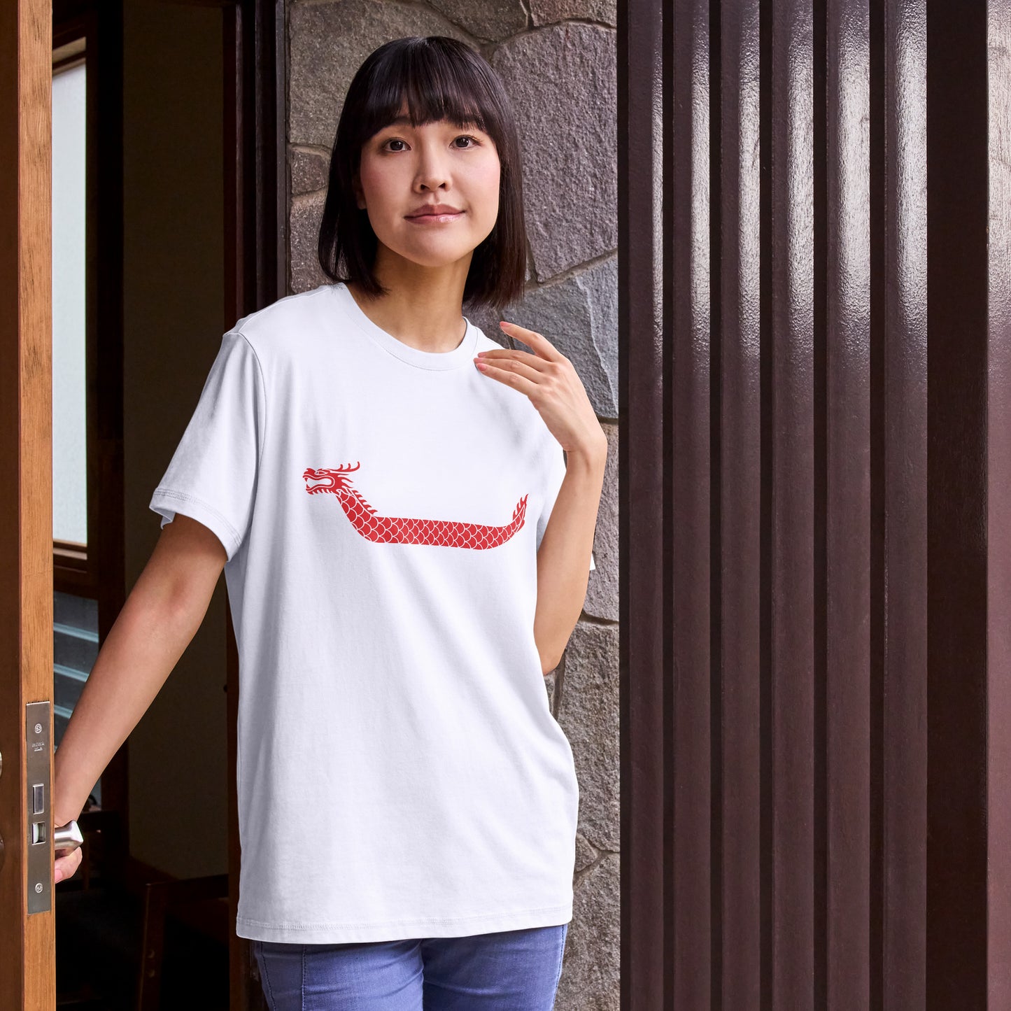 Creative red dragon boat design for cutting machines and crafts