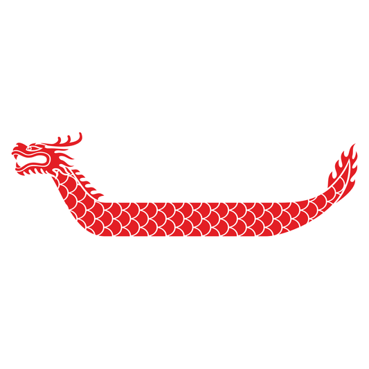 Creative red dragon boat design for cutting machines and crafts