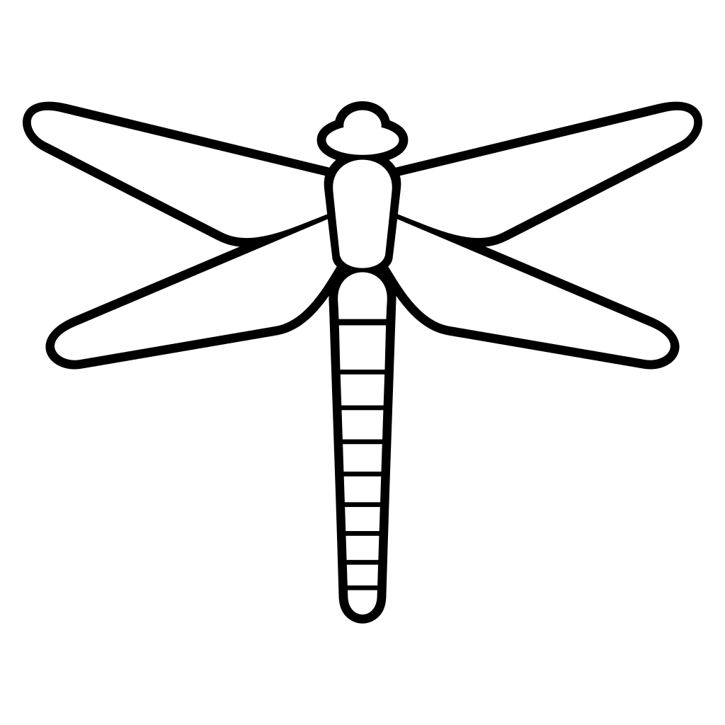 Elegant black and white dragonfly design for cutting projects