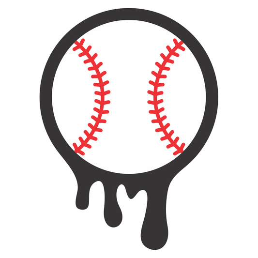 Dripping baseball design perfect for cutting machines