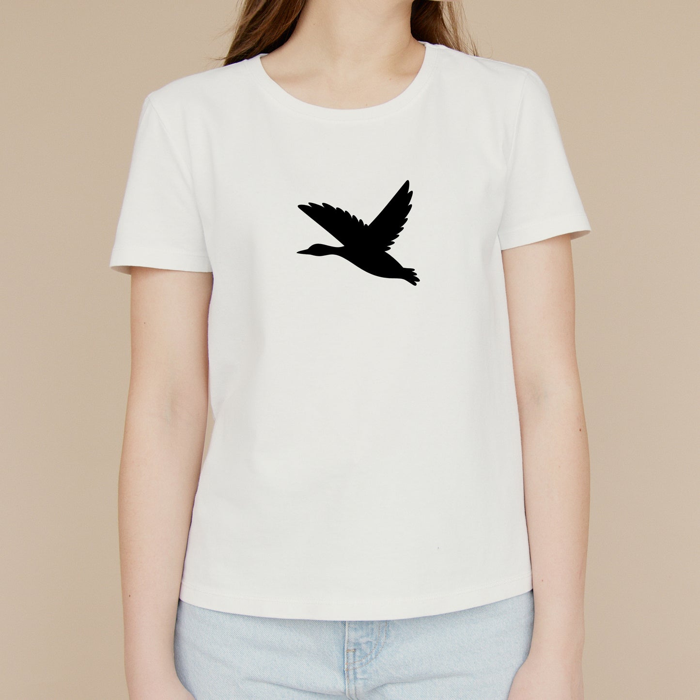 Elegant black silhouette of a soaring bird in flight