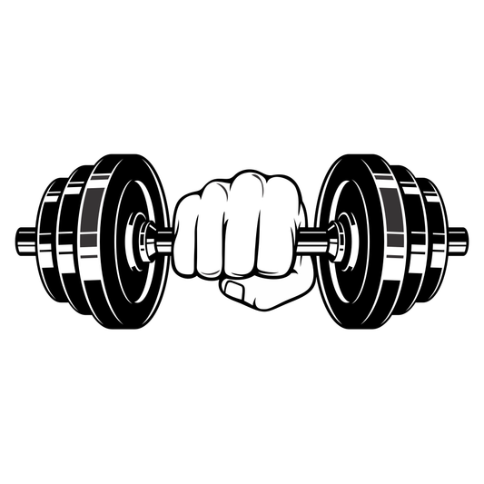 Strength and determination with a bold dumbbell design