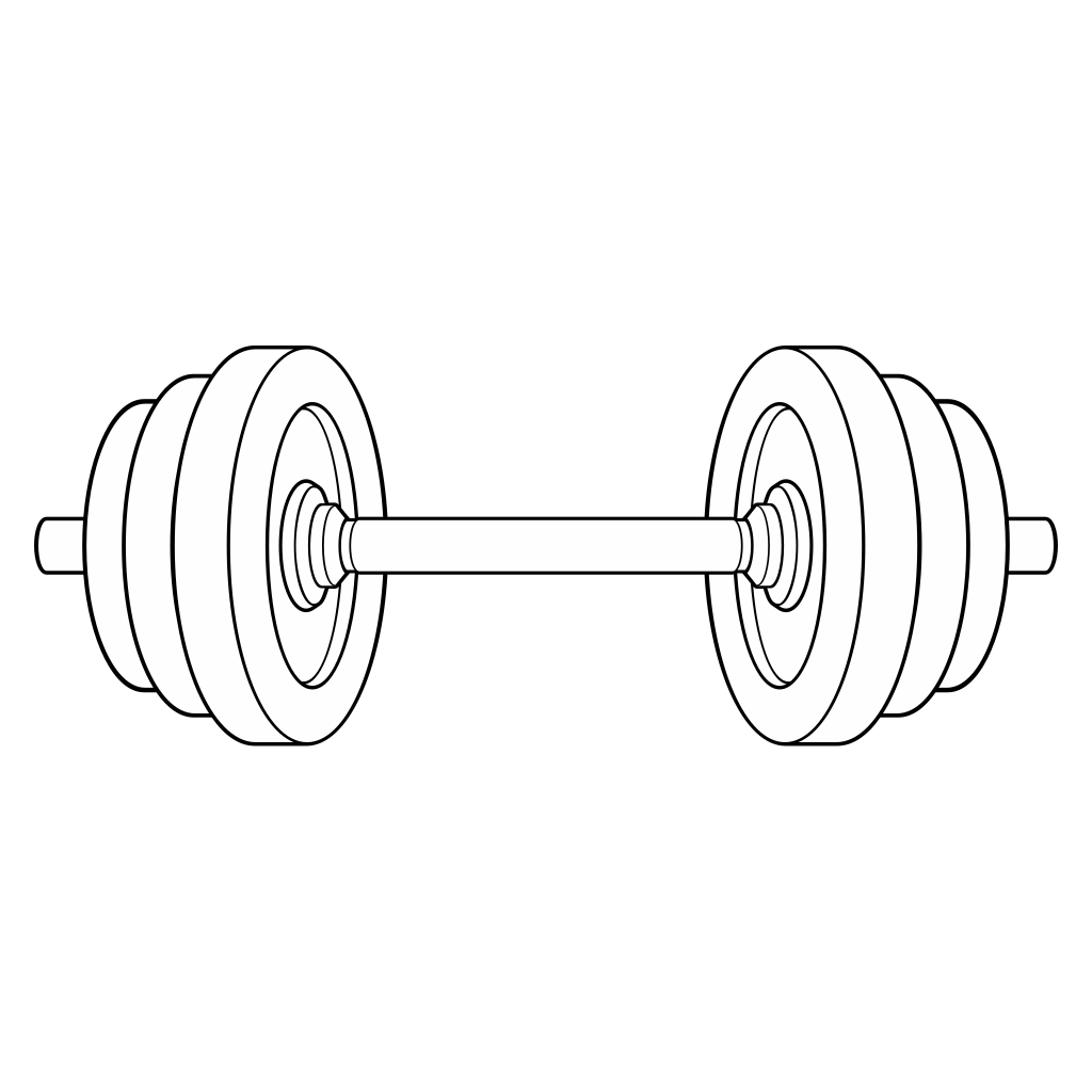 Creative black and white dumbbell vector for cutting machines