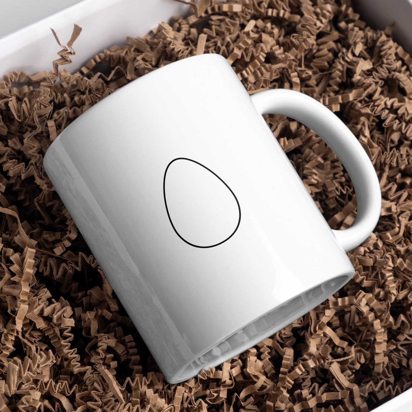 Minimalist black and white egg design for creative projects