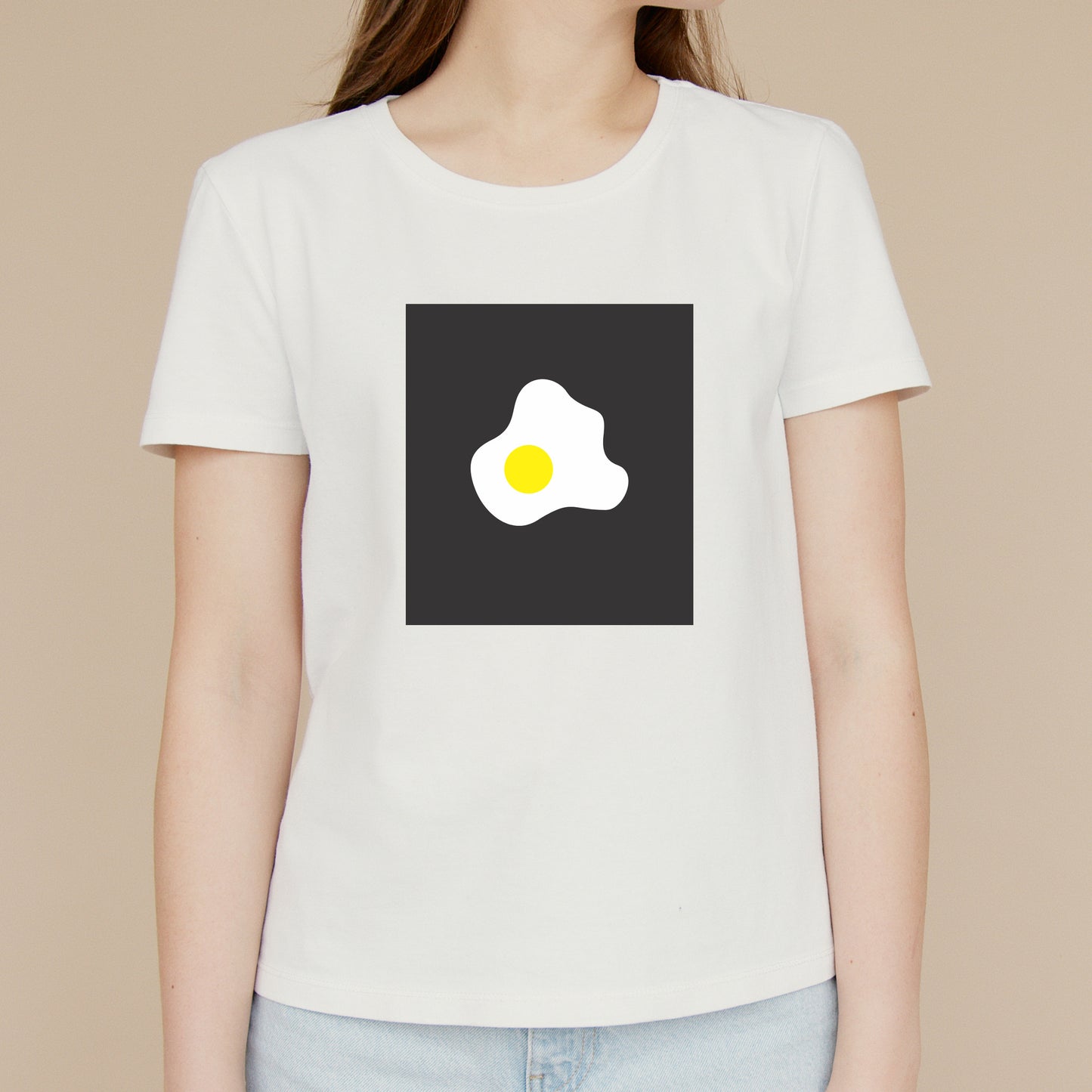 Bright egg design on a black canvas