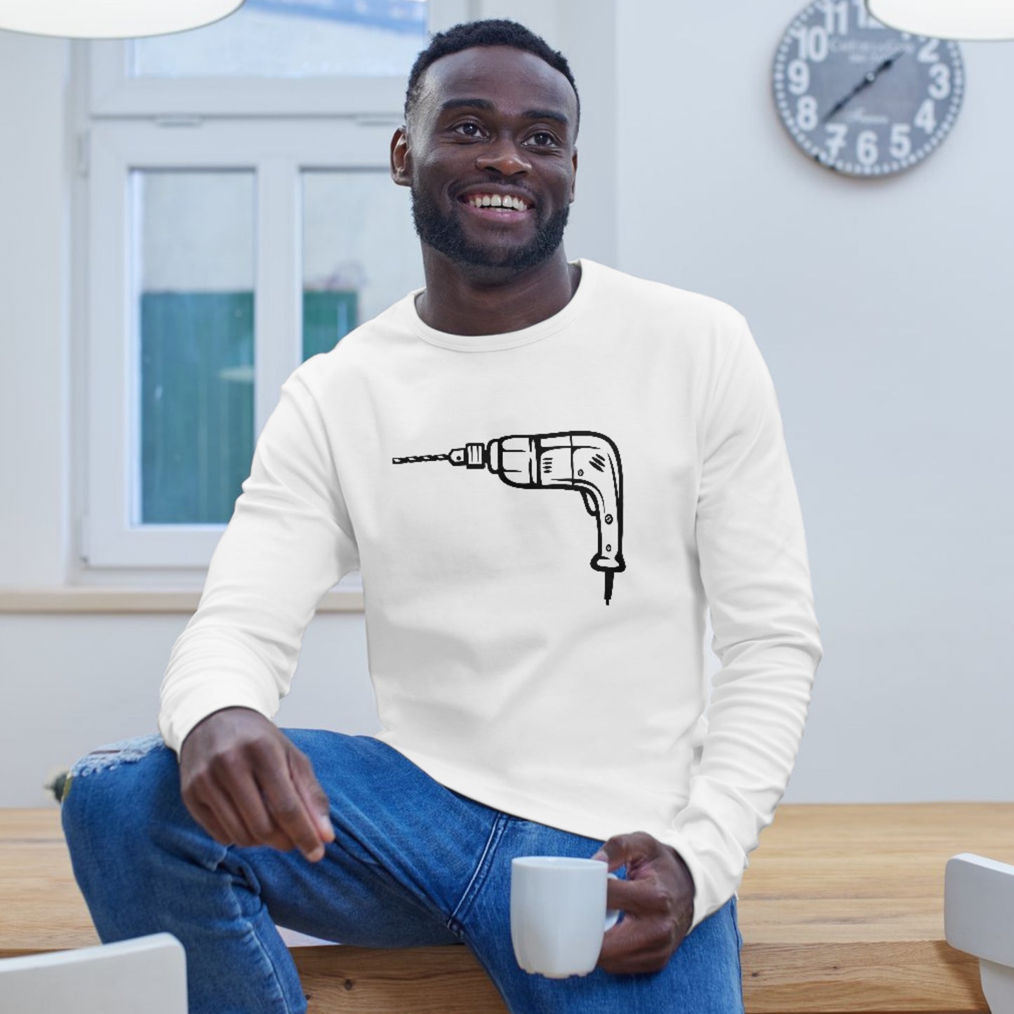 Unique electric drill vector design for crafting enthusiasts