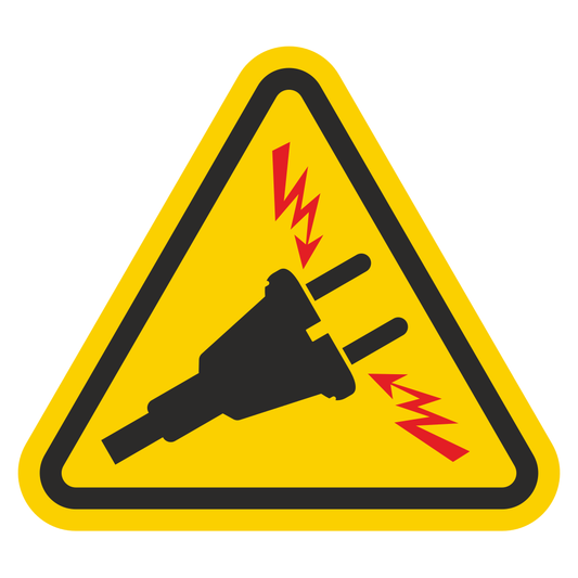 Creative electric plug warning sign for cutting machine projects
