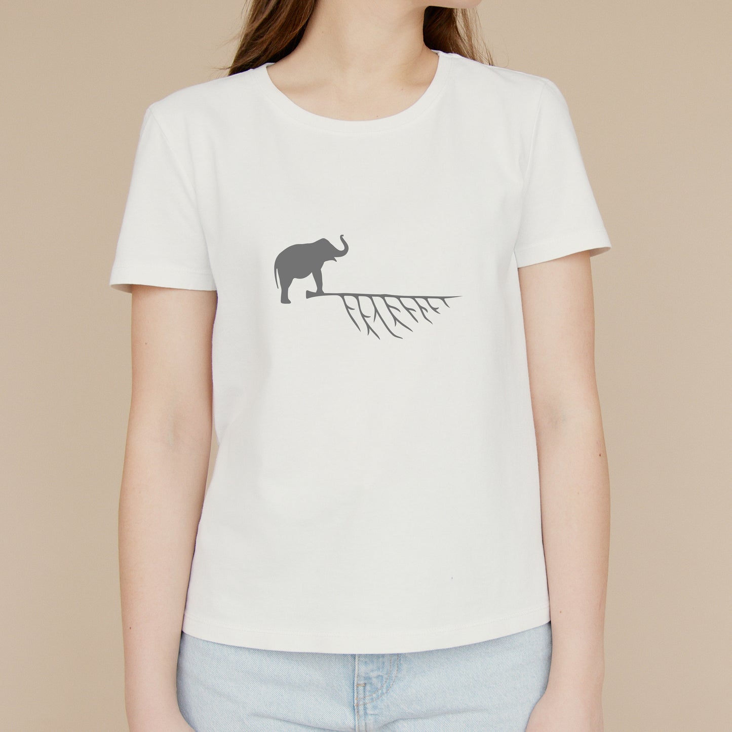 Elephant silhouette on a branch for cutting machines