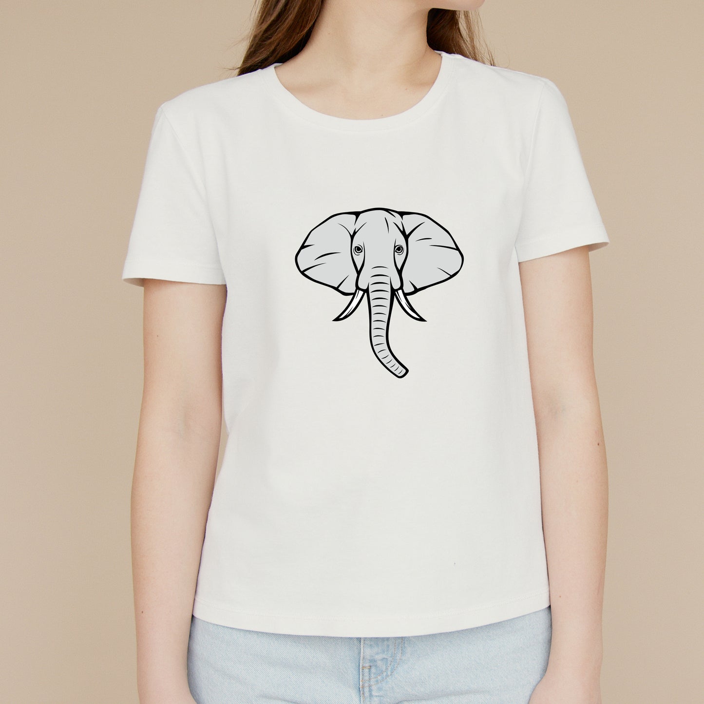 Stylish elephant head vector for creative cutting projects