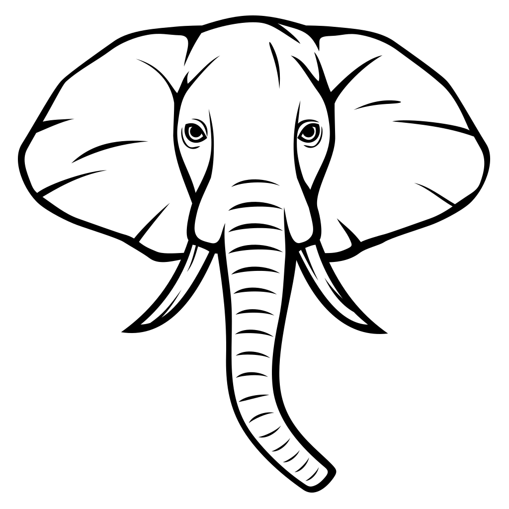 Creative elephant head vector design for cutting machines