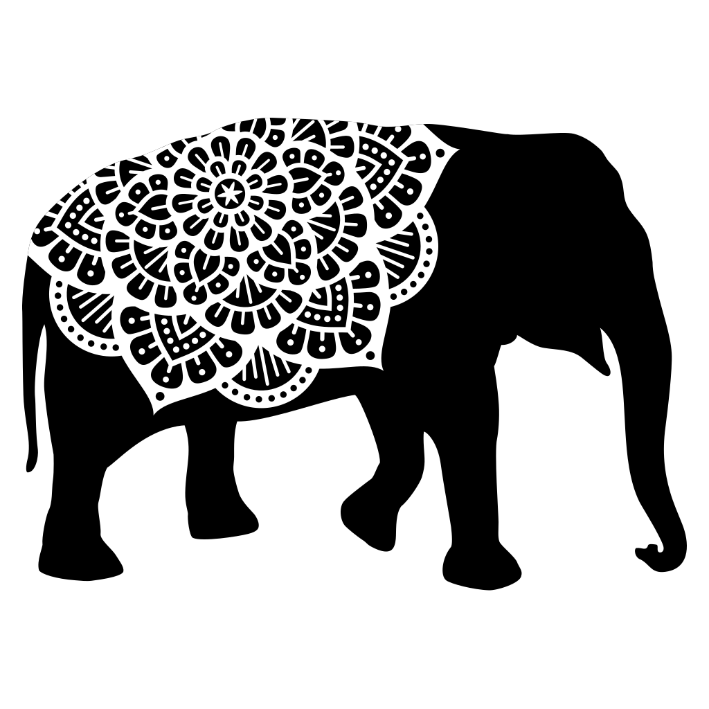 Elegant elephant mandala design for crafting projects