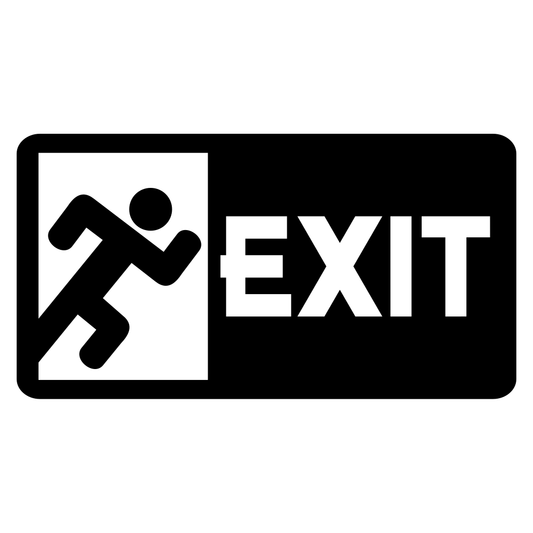 Creative exit sign design for vector cutting machines in black