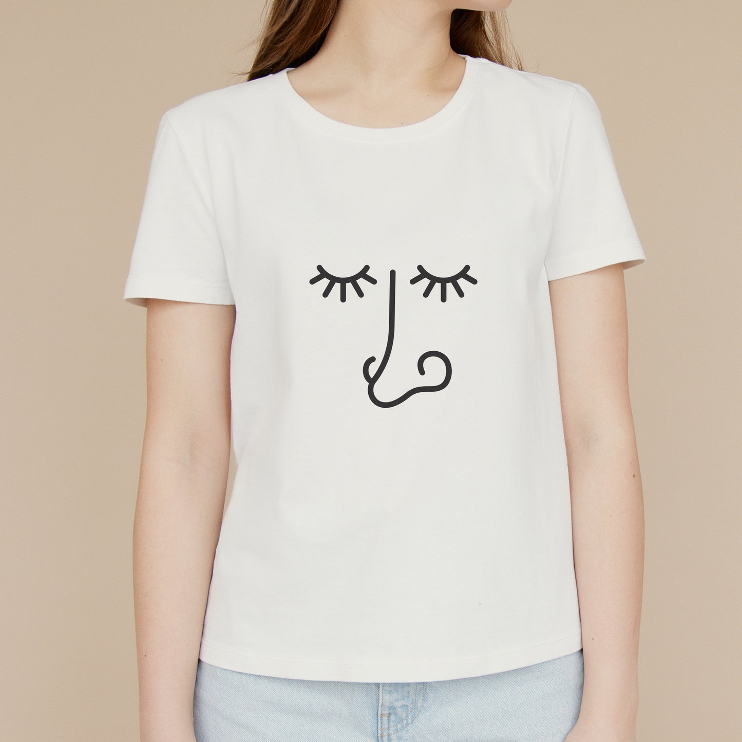 Artistic vector design of a face with eyes and a nose