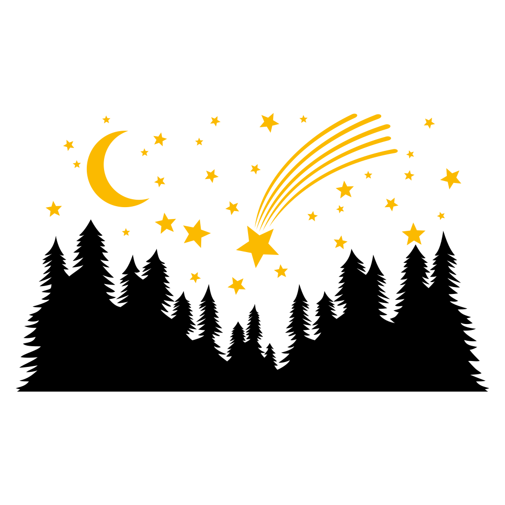 Creating a magical night with falling stars and a moonlit sky