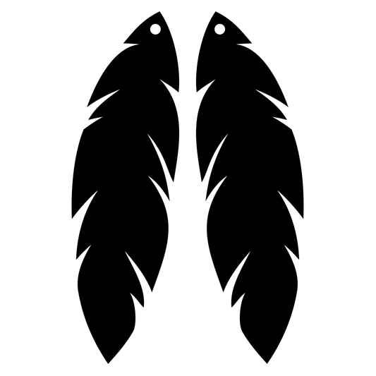 Elegant feather earrings design for cutting machine projects