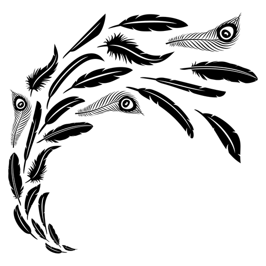 Elegant feathers in flight for creative cutting designs
