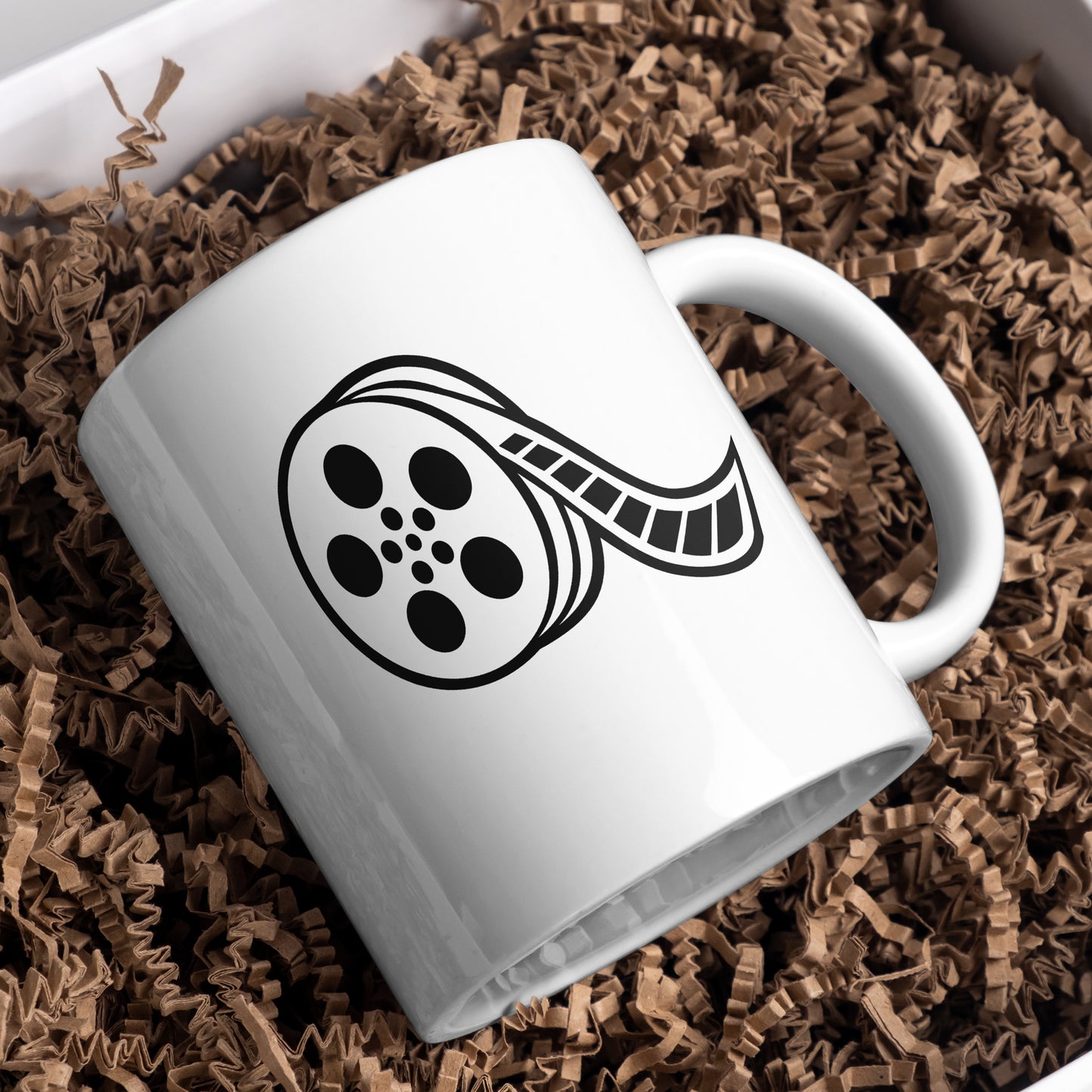 Creative black and white film strip design for cutting machines