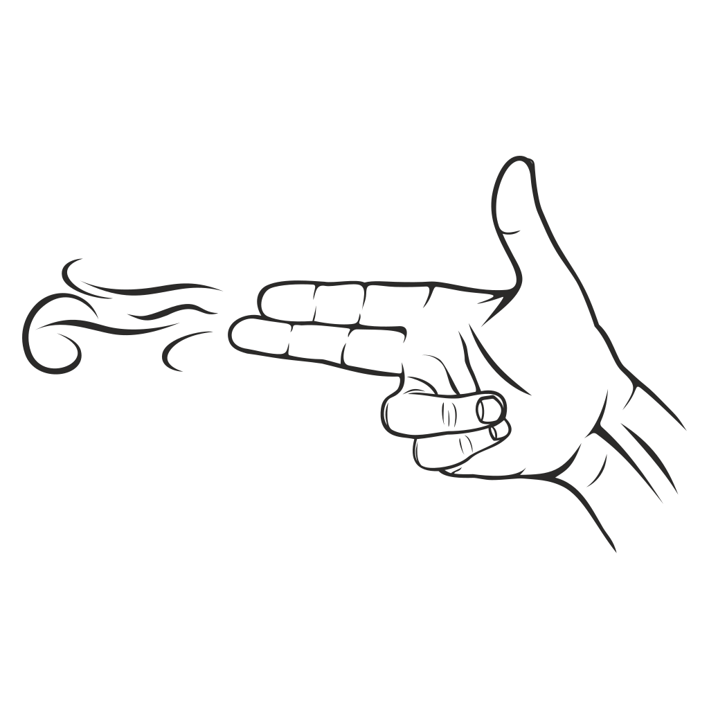 Creative finger gun illustration for crafting and design