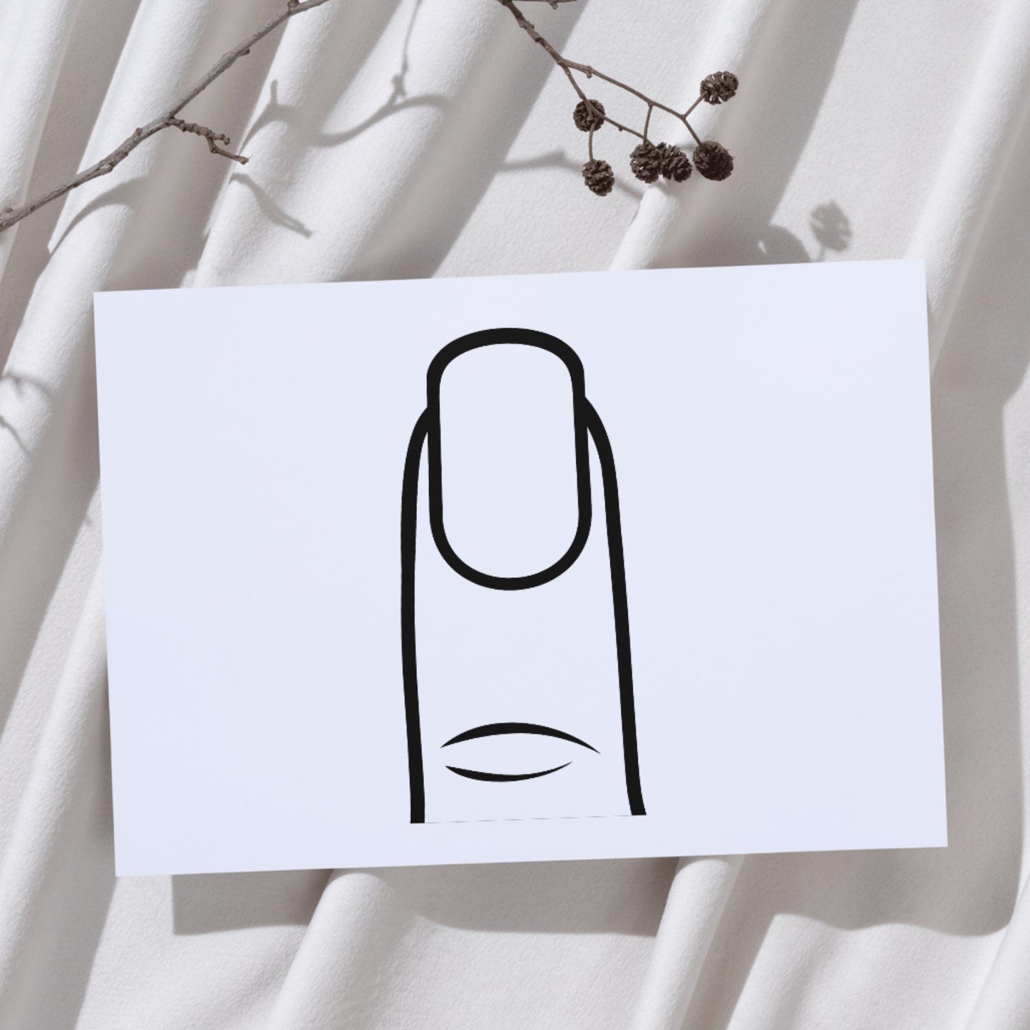 Stylish black and white fingernail design for crafting projects