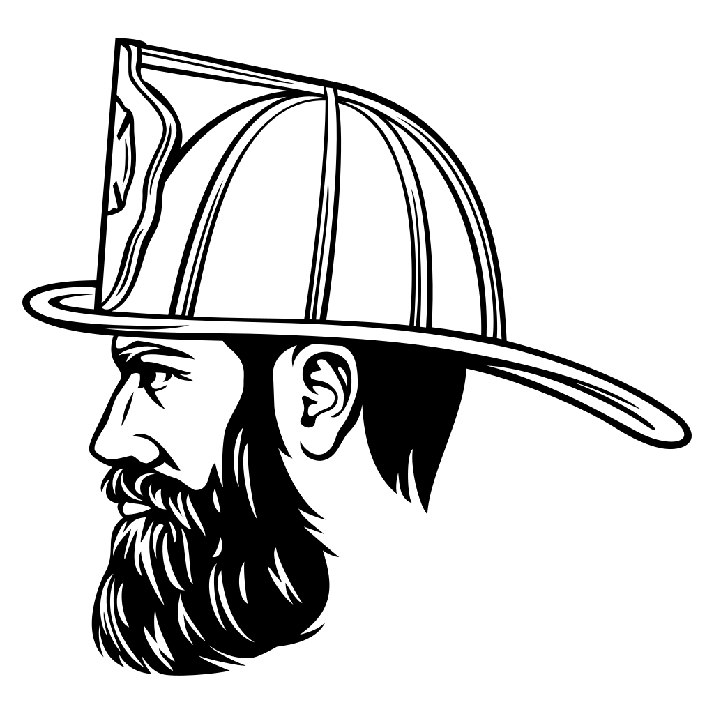Inspiring firefighter silhouette for creative projects
