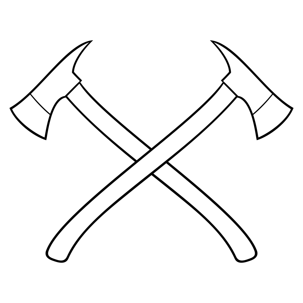 Crossed axes design for firefighter enthusiasts and crafts