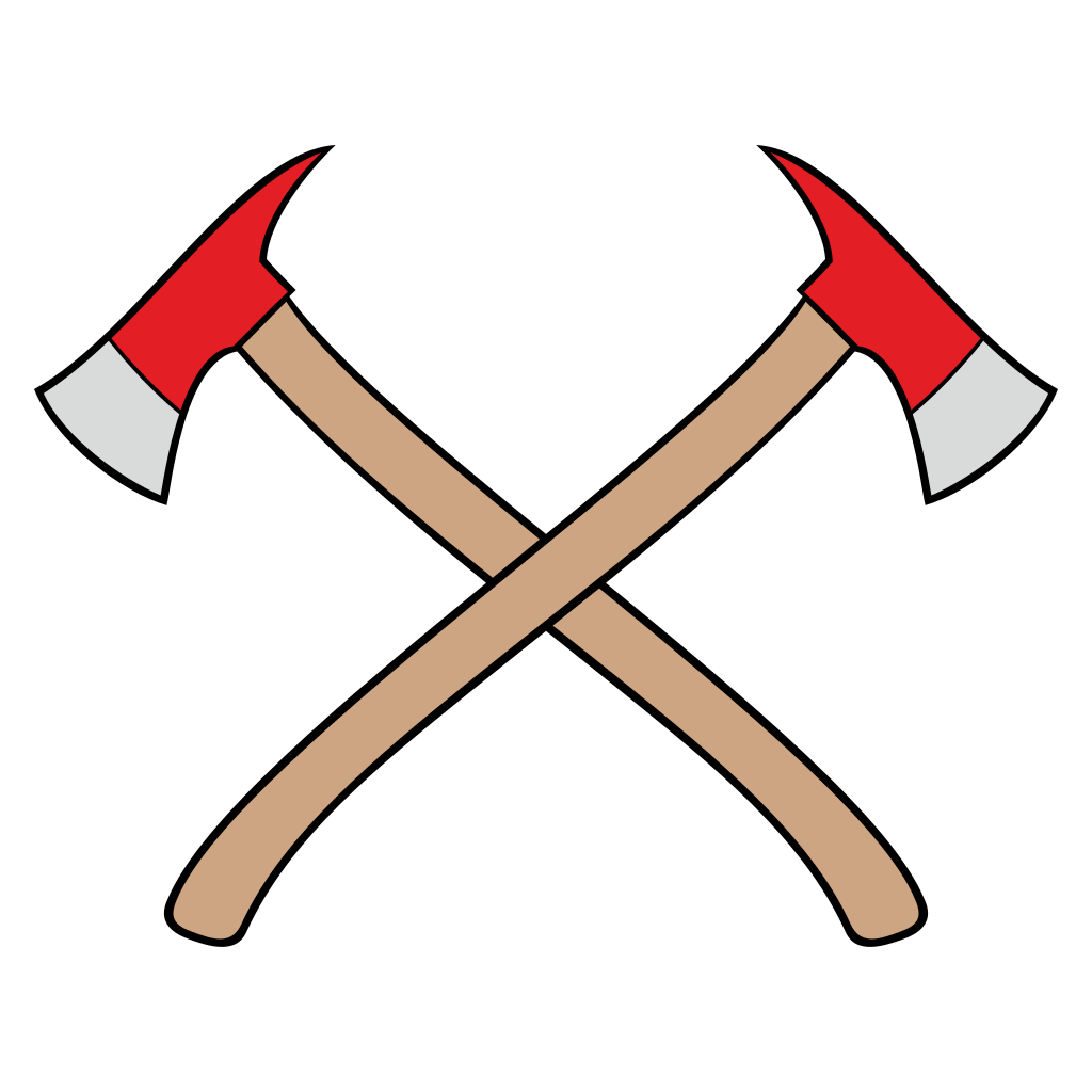 Crossed axes design for firefighter enthusiasts and creators