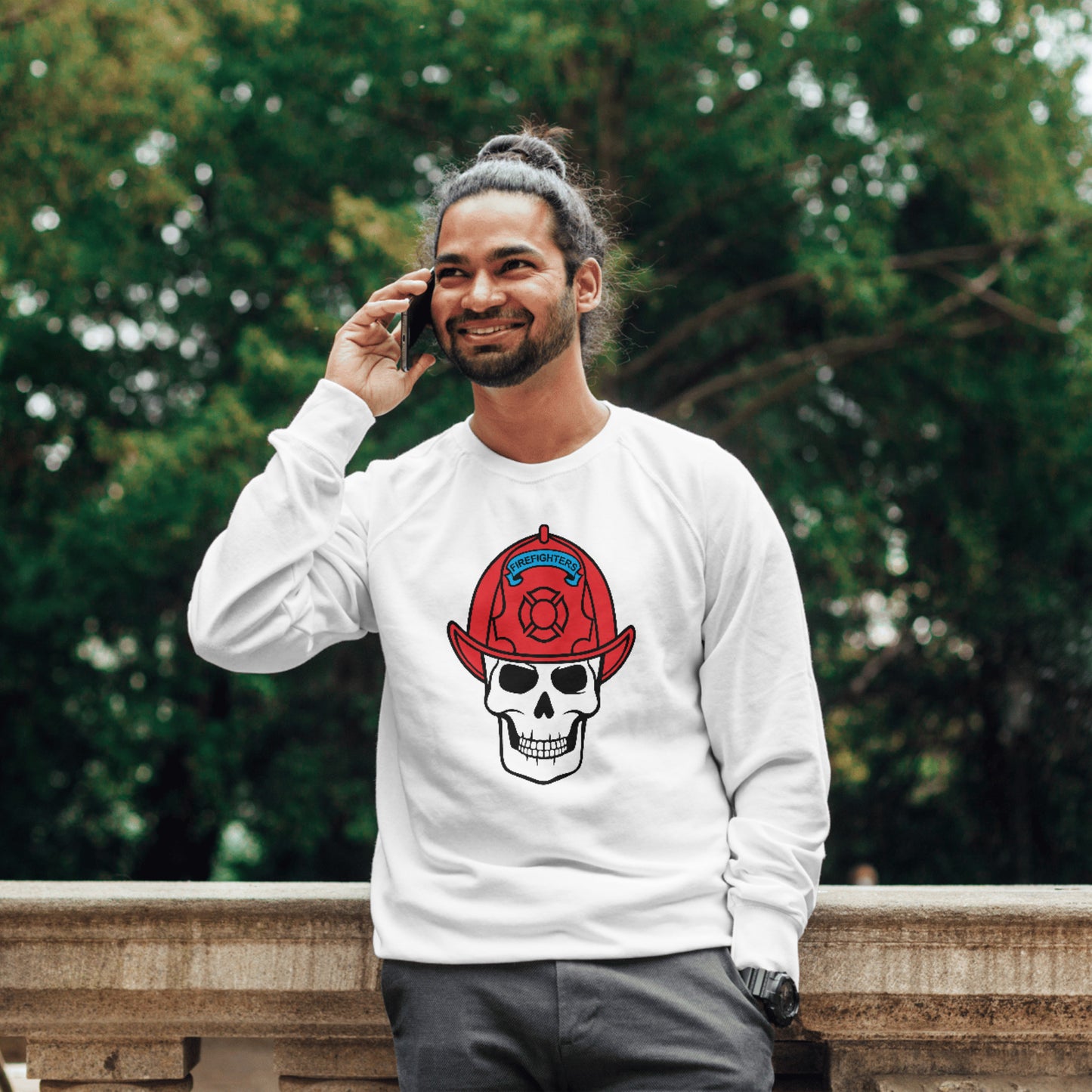 Creative firefighter skull design for cutting machine lovers