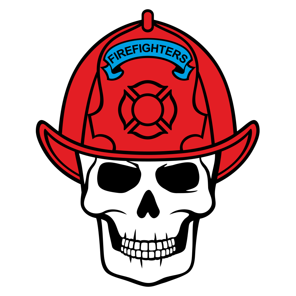 Creative firefighter skull design for cutting machine lovers