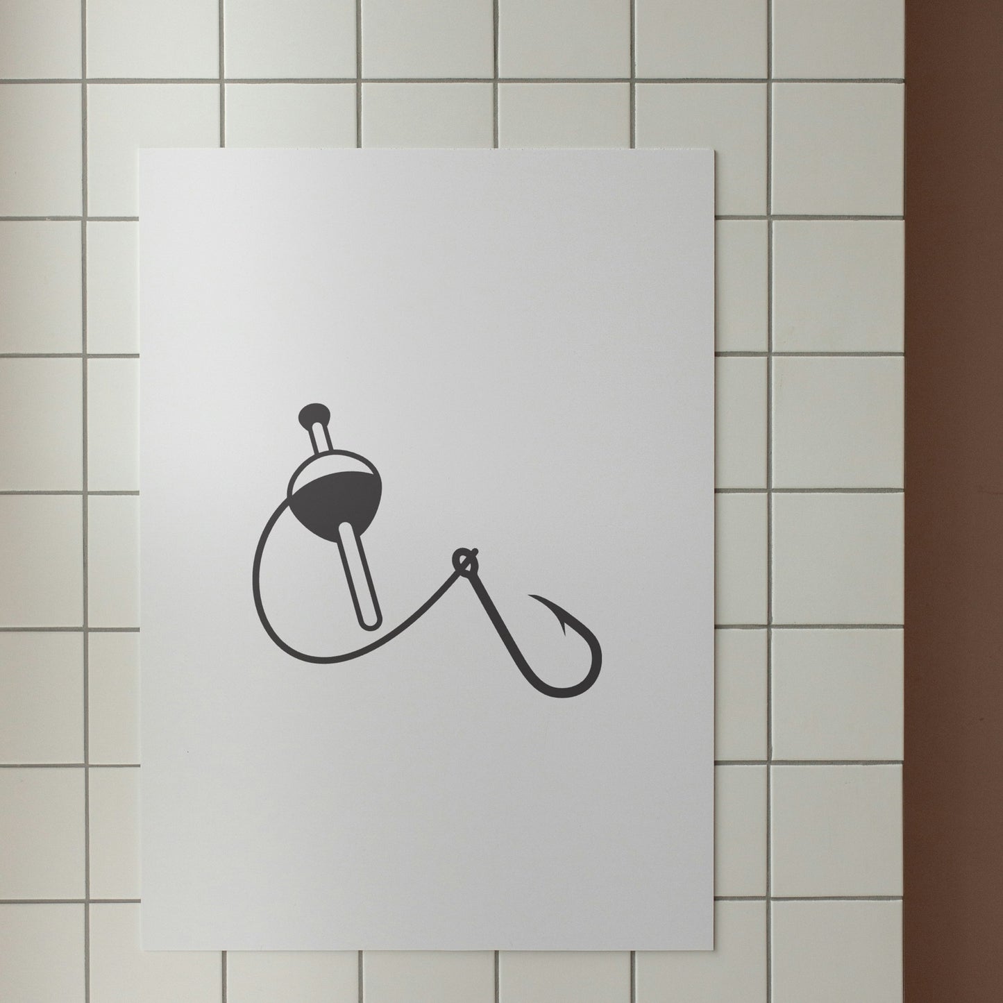 Creative vector design of fishing bobber and hook for crafts