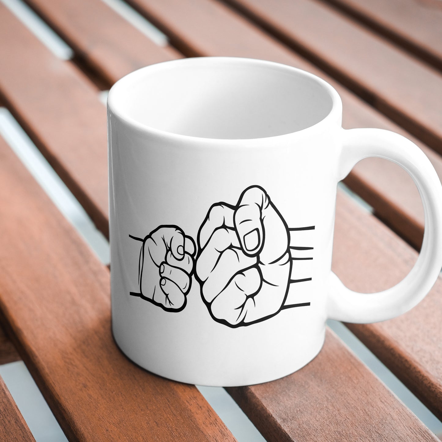 Fist bump between adult and child in creative design
