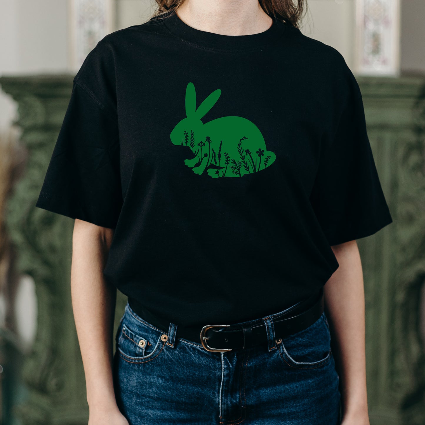 Floral bunny shape for crafts and design projects