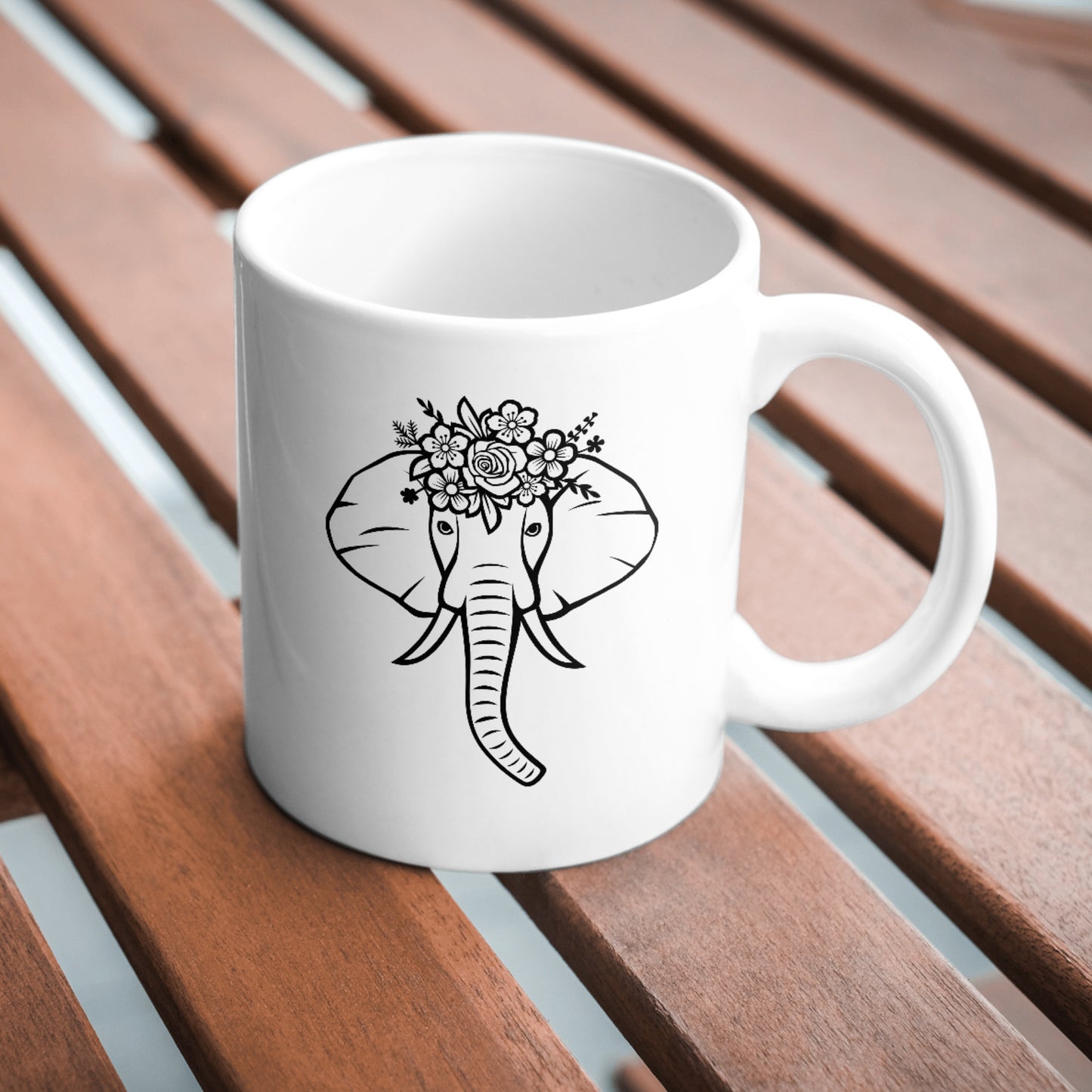 Floral elephant design for creative cutting projects