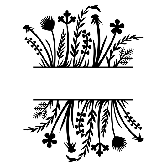 Elegant floral frame design for cutting machines