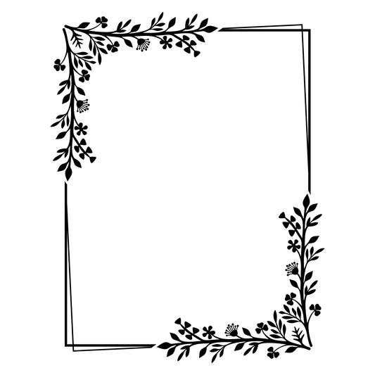 Floral frame design ideal for cutting projects