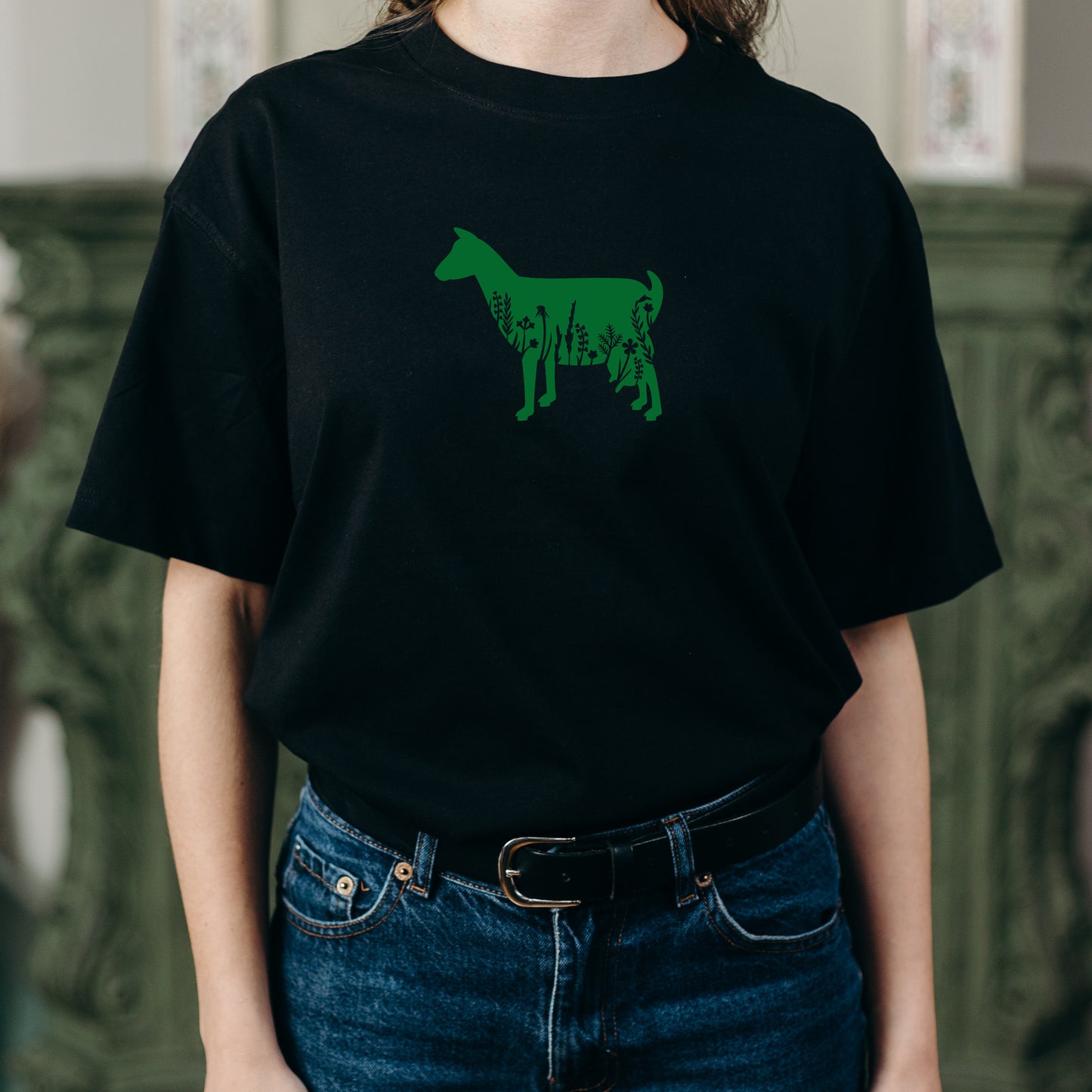 Floral goat silhouette design for creative crafting projects