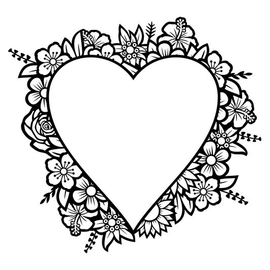 Floral heart design perfect for creative crafting projects