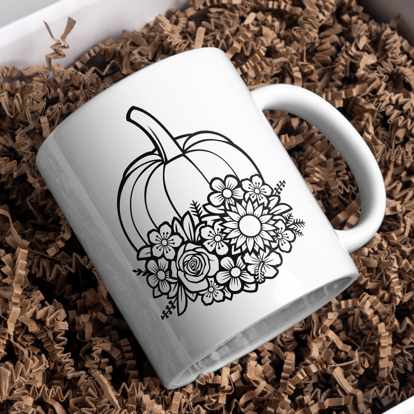Floral pumpkin arrangement for creative cut projects