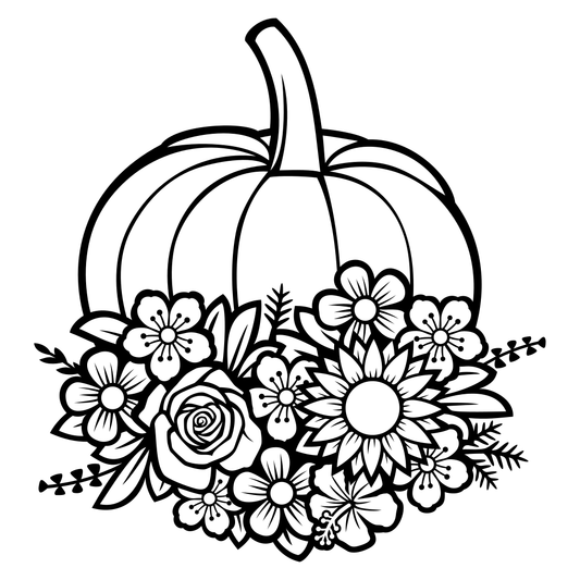Floral pumpkin arrangement for creative cut projects