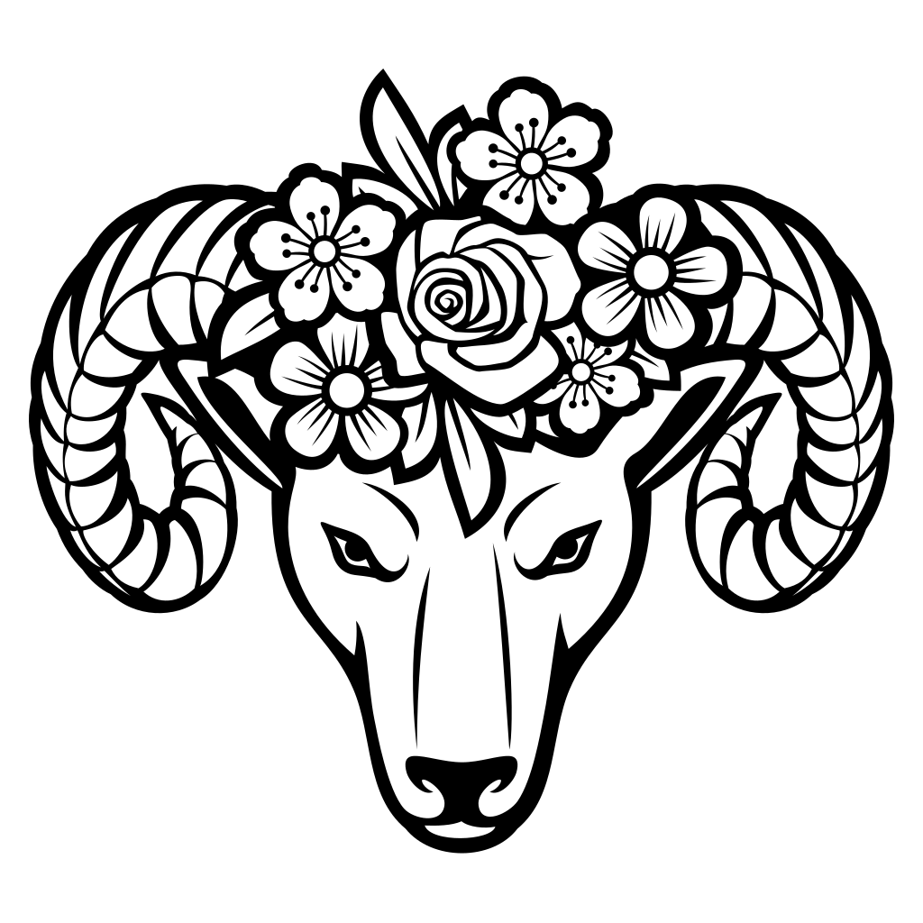 Floral ram design perfect for cutting machines