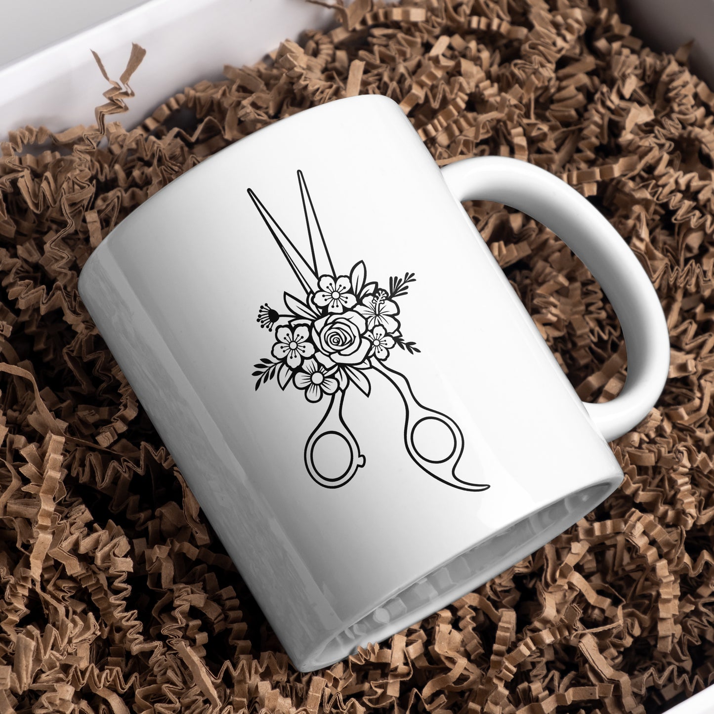 Floral scissors design with intricate flower details